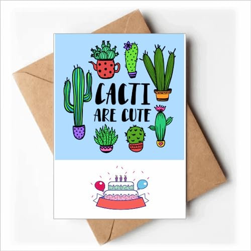 Cacti Are Cute Cactus Art Deco Fashion Happy Birthday Grußkarten Umschläge Blanko