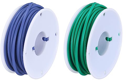 sourcing map 18AWG Elektrisch Draht 0,82mm² Batterie-Elektrokabel Leitungen 7,5m pro Rolle Litzendraht Kabel Verzinkt Kupferkabel Silikonkabel Jumper Wire für DIY Modelle Anschluss, Blau/Grün