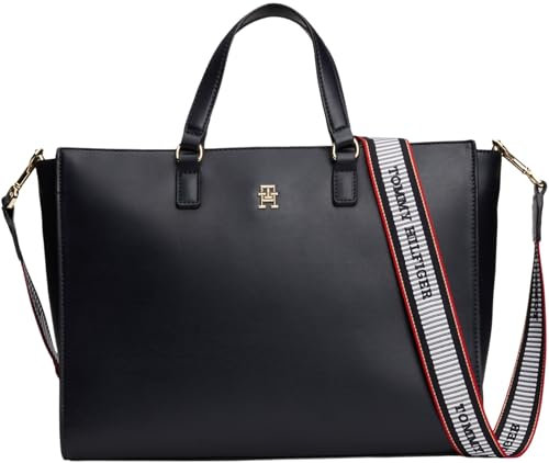 Tommy Hilfiger Donna Borsa a Tracolla Fresh Satchel con Zip, Blu (Space Blue), Taglia Unica