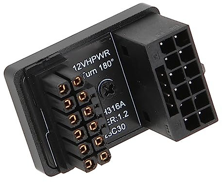 600W 12V HPWR 16P a 16P Macho a Hembra Placa Adaptadora de Corriente GPU de 180 Grados, Conector PCIe GPU para PC de Escritorio Fuente de Alimentación ATX3.0, Conector Giratorio