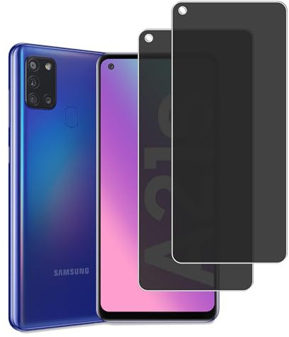 KELOLIN [2 Stück für Samsung Galaxy A21s Privatbildschirm für Panzerglas, 9H Härte, Anti-Spy, Anti-Kratzen, Sichtschutz Schutzfolie Kompatibel mit Samsung Galaxy A21s