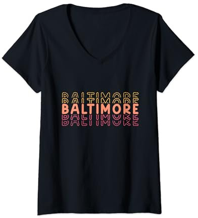 Baltimore (Maryland) T-Shirt avec Col en V