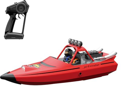 Goolsky Ferngesteuertes Boot, 2,4 GHz, 28 km/h, ferngesteuertes Schiff, Erinnerung an niedrigen Batteriestand/Überstandserinnerung/Wassergekühlte Kühlung/Anti-Rollover/Turbojet Power