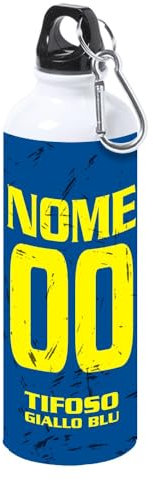 Love Print Borraccia Tifoso Serie A in Ceramica Sport per Del Cuore Calcio Doc, Personalizzato con Nome e Numero (Verona)