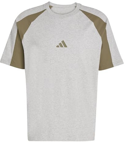 adidas Men's Seasonal Essentials Colorblock T-Shirt, Medium Grey Heather, XL