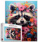 Niedliche Waschbär in Blume Jigsaw Puzzles für Erwachsene 1000 Stück Tiere Kunstwerk Jigsaw Puzzle 27 x 20 Zoll Bunte DIY Puzzles für Home Decoration Familie Puzzle perfekt für Spielabende