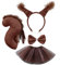 iSpchen Eichhörnchen Ohren Stirnband Schwanz Set Haarreifen Fliege Garnrock Plüsch Tier Kostümzubehör Set Faschingskostüm für Karneval Party Kostüm Partyzubehör,#01