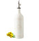 MIKIGEY 20 oz Ceramic Olive Oil Bottle Dispenser for Kitchen, Extra Large Capacity Oli and Vinegar Cruet with Orchid Stainless Steel Spout, Oil Container, Pack of 1, Off-White