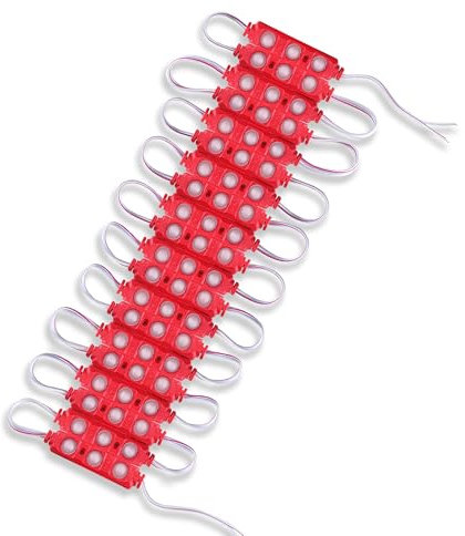 LEDSone Lot de 10 modules d'injection LED SMD IP65 étanches pour lettres et panneaux publicitaires avec ruban adhésif à l'arrière (rouge)