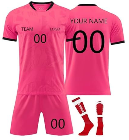 Maillot Foot Enfant Retro Soccer Jersey, 10 Maillot Classique, Ensemble Barca pour Enfants et Adultes, Garçon Vêtements de Football Extérieur Tshirt, Short avec Chaussette L411