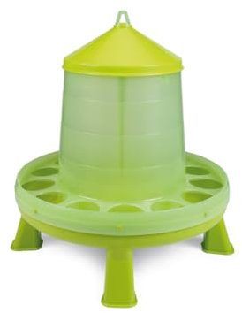 Futterautomat mit Füßen mit 2, 4, 8, 12 und 16 kg grün I Hühner, Geflügel Futterspender I Automatischer Spender für Hühnerfutter I Futterstation aufhängbar I Wasserdichter Automat (12 kg)