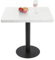 Mingone Esstisch 80cm Küchentisch mit Marmor Tischplatte Esszimmertisch Quadratischer Tisch mit Metallbein Wohnzimmertisch Modern Marmoroptik Weiß