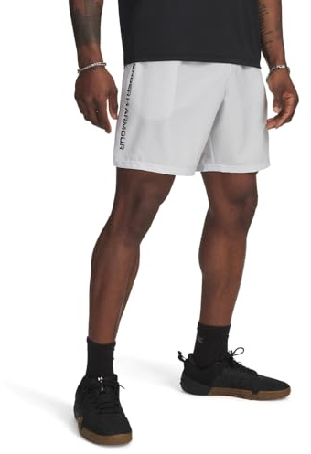 Under Armour Tech Short Logo Tissé Hommes, Short Homme avec Poches, Short Sport léger et Respirant pour Homme, Distant Gray/Black, 4XL