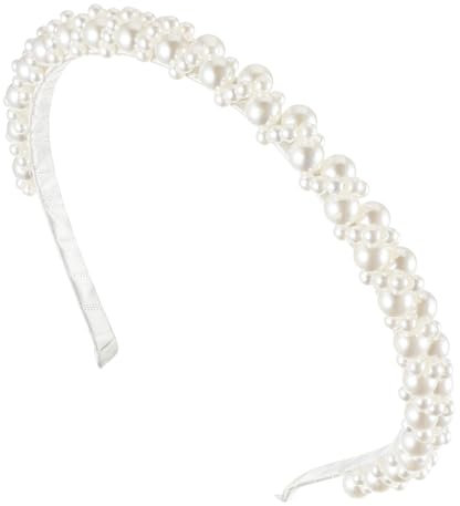 Serre-tête de perles - Serre-tête pour femme - Serre-tête de perles blanches - Bandeau de perles blanches - Bandeau de mariée - Accessoire de cheveux de mariage