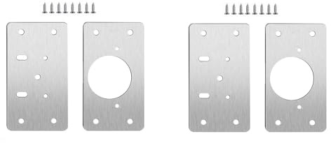 Dihl 2 Sets Cupboard Door Hinge Repair Plates with Screws | Stainless Steel, Kitchen Cabinet Furniture Wardrobe Repair Plate Kit