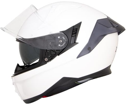 Zorax Hunter White M (57-58cm) Double Visor Full Face Motorcycle Motorbike Helmet ECE2206