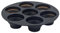 HSTWODE 1 Stücke Silikon Kuchenform,Faltbare Backform Kuchenform Luftfritteuse Kuchenform， 7 Loch Muffin Tablett Antihaft-Backform (Schwarz)