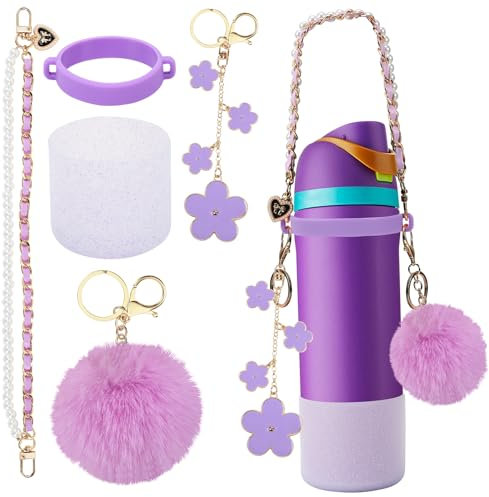 Comaptible Owala Accessories Bottle Silicone Boot 24 Oz & 32 Oz, Handle, Strap, Charms, Compatible Owala Water Bottle with Stylish and Functional Rubber Bottom Protection