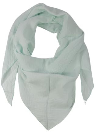 fashionchimp BASIC-Dreieckstuch in Uni-Farben aus 100% Baumwolle, Dreieck Musselin-Schal, leichtes Tuch für Damen und Herren (Mint-Pastell)