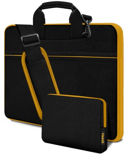HSEOK Laptop Umhängetasche,Hülle,Langlebige,Stoßfeste,Schützende Aktentasche mit Mehreren Taschen,Kompatibel mit den meisten 13-17,3 Zoll Notebooks