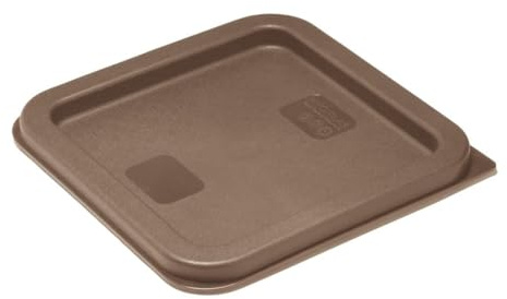 Vogue Hygiplas Square Brown Lid to fit, 1.5-3.5 Ltr | Creates a tight, airtight seal to prevent spills and lock in freshness during busy commercial kitchen shifts.