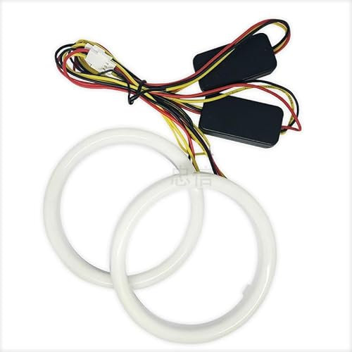YETGFBH Angel Eyes,Angels Eyes Accesorios automotrices, luz LED universal de ojo de ángel de dos colores con dirección 60~120 MM, motocicleta universal(70MM)