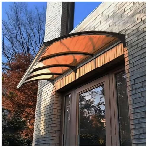 Auvent de porte en polycarbonate transparent pour porte de balcon, fenêtre et porte Marquise - Housse résistante aux intempéries - 100 x 80 cm