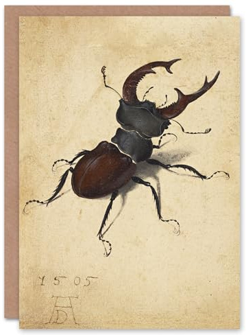 Artery8 Albrecht Durer Art Card Stag Beetle Nature Study Painting
