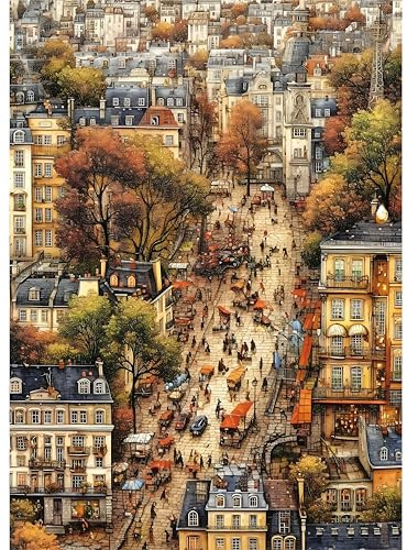 CREAFOMIFE 1000 Teile Puzzle für Erwachsene Historisches Dorf | 70 x 50 cm schwierig & herausfordernd, großes Puzzle, Geschenk für erwachsene Puzzle-Liebhaber