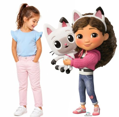 Star Cutouts SC4767 Gabby and Pandy Paws from Gabby’s Dollhouse – 95cm Lifesize Cardboard Cutout Party Decoration
