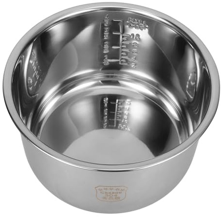 VALICLUD Stainless Steel Rice Cooker Inner Pot Replacement with Scale Thickened Nonstick Liner for Electric Cooker Multipurpose Cooking Vessel for Rice Soup and Cake