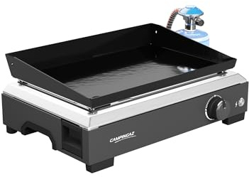Campingaz Plancha de gas Othello 1 CV | Placa calefactora de 2,8 kW | Barbacoa de mesa portátil | Superficie de acero esmaltado | Quemador con tecnología BlueFlame | Fácil limpieza