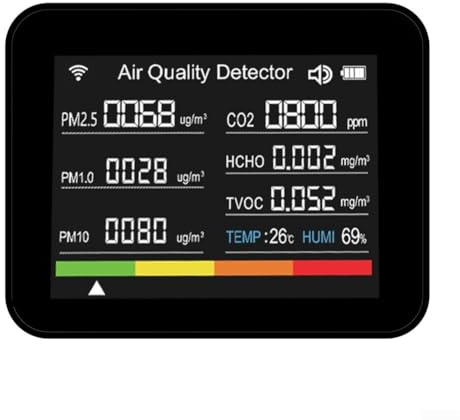 WiFi Smarts Air Quality Accurate Monitor, 13-in-1 Indoor Air Quality Meter Detector Airs Qualitys Monitor For Tuya App(Black)