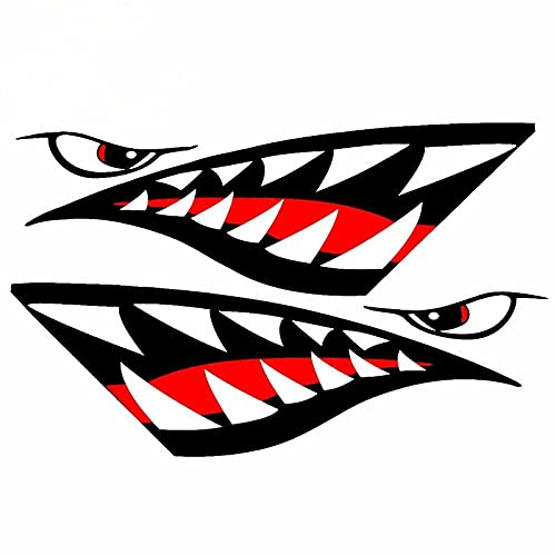JIFENLI Autoaufkleber 13Cm Auto Aufkleber Hai Mund Zahn Cartoon Aufkleber Wasserdicht Graffiti Dekoration Helm Wand Kratzer Dekorativ
