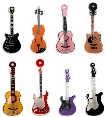 8Pcs Guitar Fridge Magnet, Decorative Acrylic Strong Fridge Magnets, Creative Small Magnets for Refrigerator Locker Kitchen School and Office