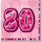 Unique Party 28447 - Glitz Pink 80th Birthday Paper Napkins, Pack of 16