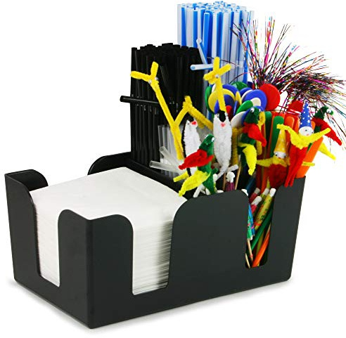 Bar Caddy Classic - Case of 12 | bar@drinkstuff Plastic Bar Caddy Black, Bar Aide, Bar Storage, Bar Organiser, Bar Condiment Caddy, Napkin Holder, Straw Holder