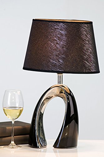 Lampe Tunnel schwarz/silber. B.26cmH.36cm
