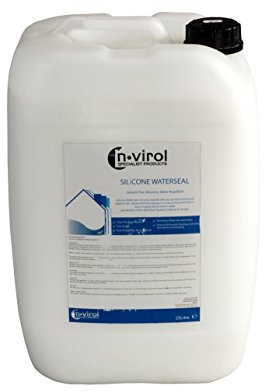 N-Virol Water Repellent Masonry Sealer 25LTRS Silicone Waterproofer. Penetrates brick, stone, concrete & cement, creating a long lasting water-repellent breathable barrier. Prevents penetration of rain, the risk of water damage & spalling caused by frost damage - ONE COAT APPLICATION Superb Value!