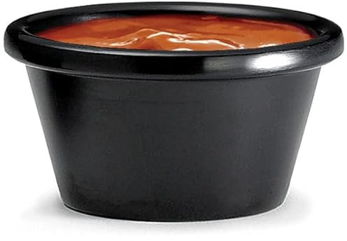 Melamine Ramekins Black 4oz | Condiment Pot, Condiment Bowl, Sauce Ramekin, Dip Bowl, Sauce Dish, Dip Dish, Dipping Bowl, Dipping Dish, Dip Bowl