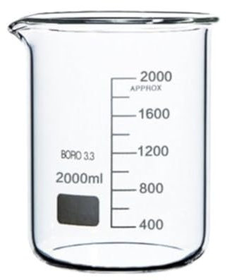 Rocwing Boro 3.3 Glass Graduated Measuring Beaker for Lab or Kitchen (2000ml)