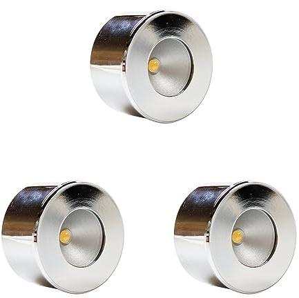 Mini-Star LED SET Einbauspot Unterbauleuchte Einbaustrahler Chrom Alu, Auswahl:3er Set chrom