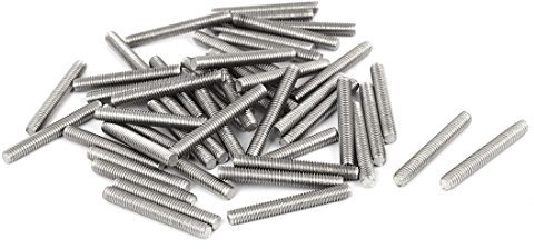 sourcing map 50 Stück Gewindestangen M4x30mm Edelstahl 304 Gewindestift Metrischem Vollgewinde Bar Gewindestäbe für Befestigung CNC-Werkzeugmaschinen 3D-Drucker Industrie Geräte