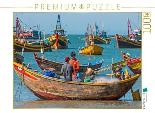 CALVENDO Puzzle Fischerhafen, MUI Ne, Vietnam | 1000 Teile Lege-Größe 64 x 48 cm Foto-Puzzle für glückliche Stunden