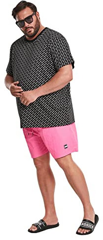 Urban Classics Herren Block Swim Shorts Badehose neonpink XS