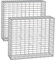 SONGMICS Gabionenkörbe, Metall-Steinkörbe mit 5 x 10 cm Maschenweite für Mauersteine, verzinkt, Steingabionen Mauer, 100 x 90 x 30 cm, 2er Set, silber GGB293V1