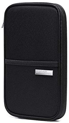 Portefeuille Passeport Pochette, Organisateur de Voyage et Porte-Passeport Familial protège Housse pour Passeport, Carte d'embarquement, Carte d'identit et Document, Noir, M, plusieurs compartiments,
