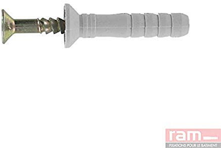 Ram - Cheville Ramspeed Tête Fraisée avec Clou-Vis TF, 5mm x 25mm, Seau de 400