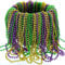 Sayala Mardi Gras Party 12Stk Dekoration Set,Karneval bunte Perlen Halskette 33 In langen 7 mm dicken, lila, grün, gold Perlen, ideal für Karneval Party gefallen