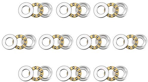 sourcing map 10pcs F6-12M Axialkugellager 6 mm x 12 mm x 4,5 mm Chromstahl Einzelnrichtung